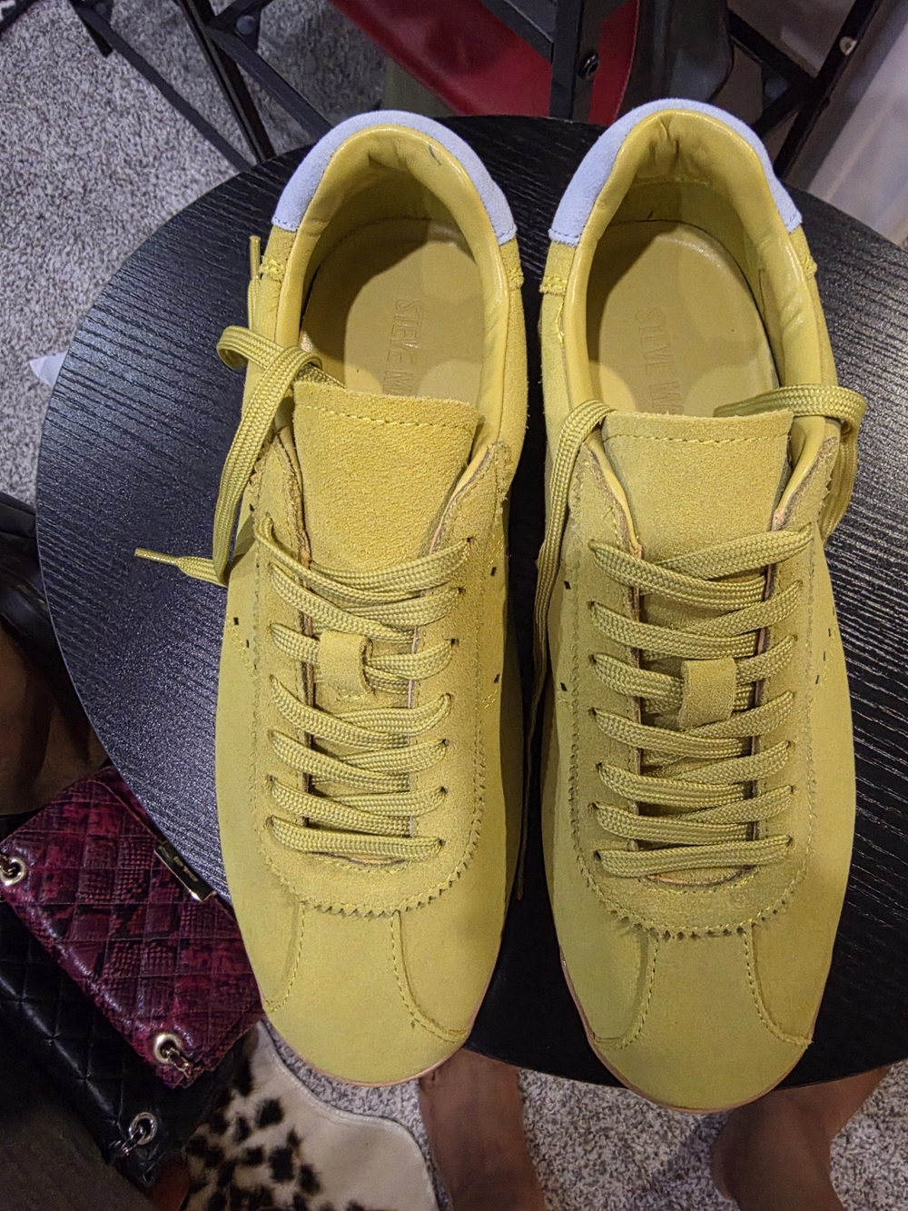 NWOT STEVE MADDEN MIRAGE Suede Lace-Up Sneakers in Lime GREEN